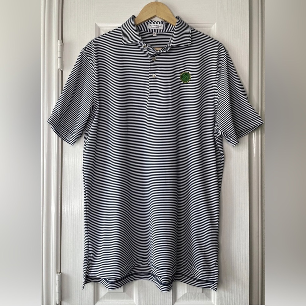 Peter Millar Blue and White Polo Shirt Golf Polo Shirt